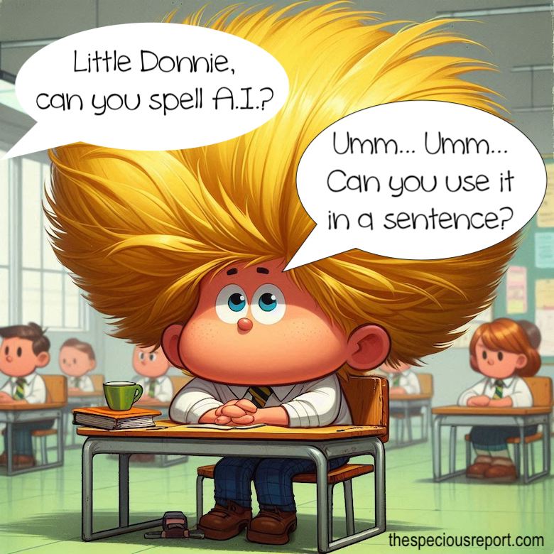 Little Donnie can't spell A.I.
